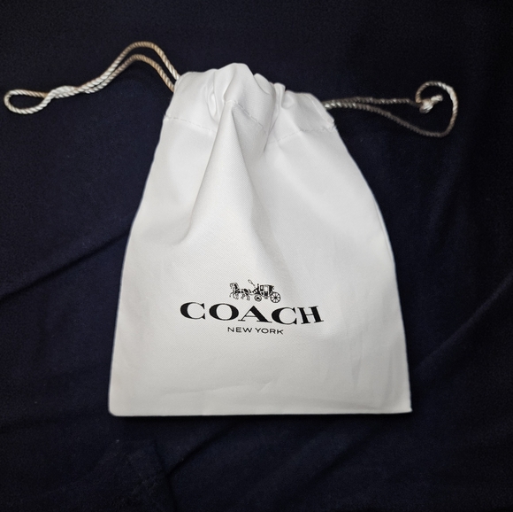 Coach Goldtone C Logo Earrings + Dust bag - Picture 2 of 8